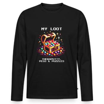 ergothérapie Loot Therapy Putty Puzzles Retro - T-shirt manches longues Premium bio Homme - noir - Devant - Nico (187cm)