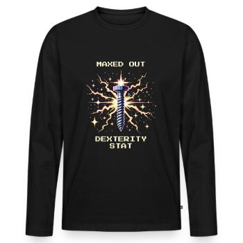 Dextérité Mécanique de précision maximale Dextérité - T-shirt manches longues Premium bio Homme - noir - Devant - Nico (187cm)