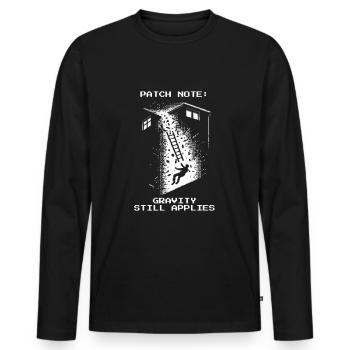 Schornsteinfeger Gravitation Dach Retro Pixel Art - Männer Premium Bio Langarmshirt - Schwarz - Vorne - Nico (187cm)