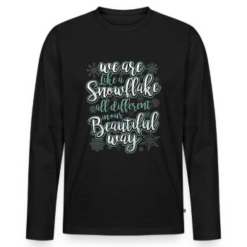 We Are Like A Snowflake - Statement Motivation - Männer Premium Bio Langarmshirt - Schwarz - Vorne - Nico (187cm)