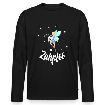 Zahnfee Zahn Magisch - Männer Premium Bio Langarmshirt - Schwarz - Vorne - Nico (187cm)