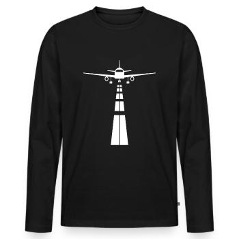 Pilot plane captain departure - Men's Premium Organic Long Sleeve Shirt - black - Front - Nico (187cm)