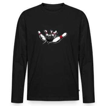 Bowling Bowling Ball Cones Bowling - Men's Premium Organic Long Sleeve Shirt - black - Front - Nico (187cm)
