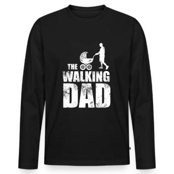 The Walking Dad Vatertag - Männer Premium Bio Langarmshirt - Schwarz - Vorne - Nico (187cm)