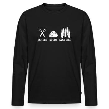 blockedName - Männer Premium Bio Langarmshirt - Schwarz - Vorne - Nico (187cm)