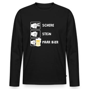 blockedName - Männer Premium Bio Langarmshirt - Schwarz - Vorne - Nico (187cm)