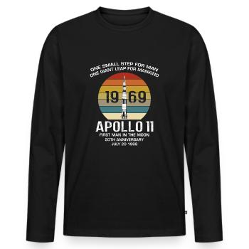 Apollo 11 1969 - Männer Premium Bio Langarmshirt - Schwarz - Vorne - Nico (187cm)
