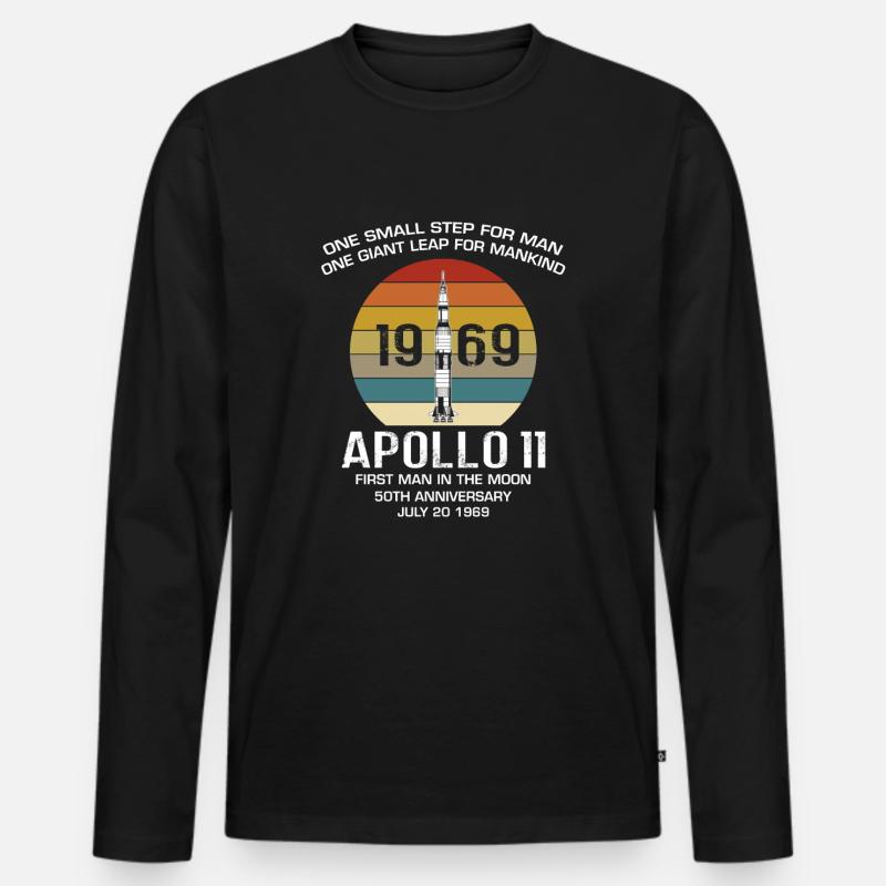 Apollo 11 1969 - Männer Premium Bio Langarmshirt - Schwarz