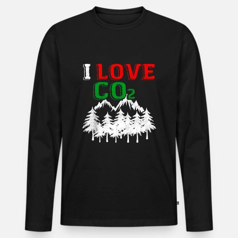 I love CO2 - Männer Premium Bio Langarmshirt - Schwarz