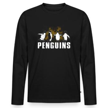 Pingouin pingouin - T-shirt manches longues Premium bio Homme - noir - Devant - Nico (187cm)
