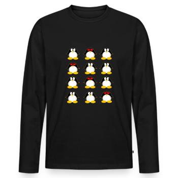 Pingouin pingouin - T-shirt manches longues Premium bio Homme - noir - Devant - Nico (187cm)
