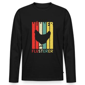 Whisperer de poulet cru - T-shirt manches longues Premium bio Homme - noir - Devant - Nico (187cm)