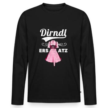 Dirndl Ersatz - T-shirt manches longues Premium bio Homme - noir - Devant - Nico (187cm)
