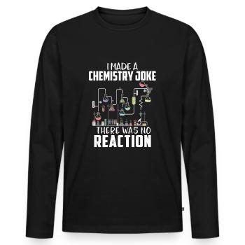 Chemistry joke reaction - Men's Premium Organic Long Sleeve Shirt - black - Front - Nico (187cm)