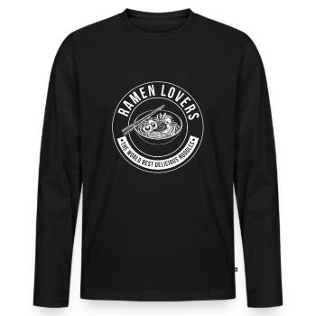 Amateurs de Ramen - T-shirt manches longues Premium bio Homme - noir - Devant - Nico (187cm)