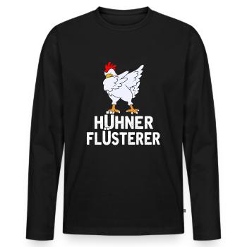 Chicken Chicken Whisperer - T-shirt manches longues Premium bio Homme - noir - Devant - Nico (187cm)