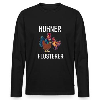 Poulets Whisperer Chicken - T-shirt manches longues Premium bio Homme - noir - Devant - Nico (187cm)