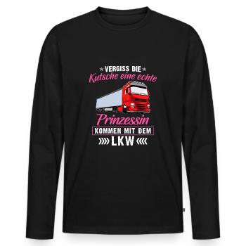 Vergiss die Kutsche Prinzessin LKW - Männer Premium Bio Langarmshirt - Schwarz - Vorne - Nico (187cm)