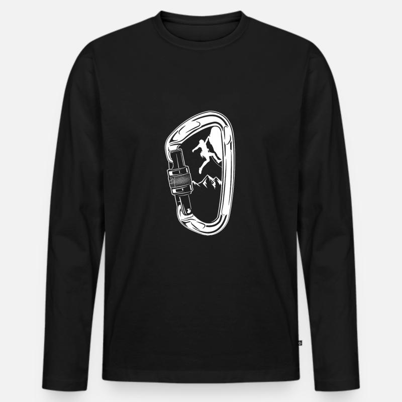 Klettern Kletterer Berge - Männer Premium Bio Langarmshirt - Schwarz
