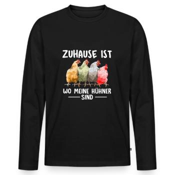 Hühner Huhn Landwirt - Männer Premium Bio Langarmshirt - Schwarz - Vorne - Nico (187cm)