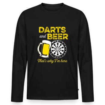Fléchettes fléchettes et bière - T-shirt manches longues Premium bio Homme - noir - Devant - Nico (187cm)