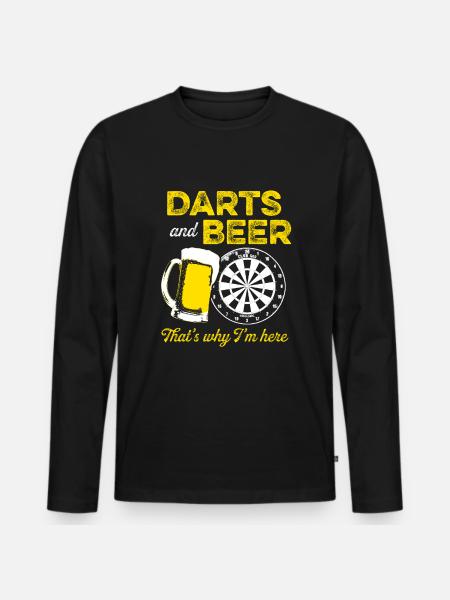 Darts darts and beer - Men's Premium Organic Long Sleeve Shirt - black
