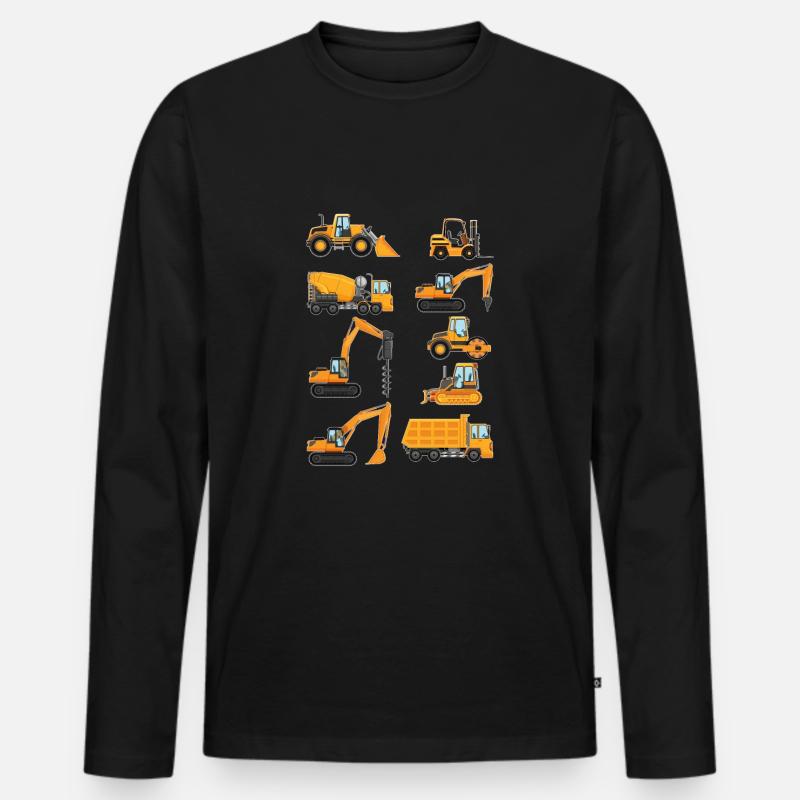 Bagger Baggerfahrer - Männer Premium Bio Langarmshirt - Schwarz