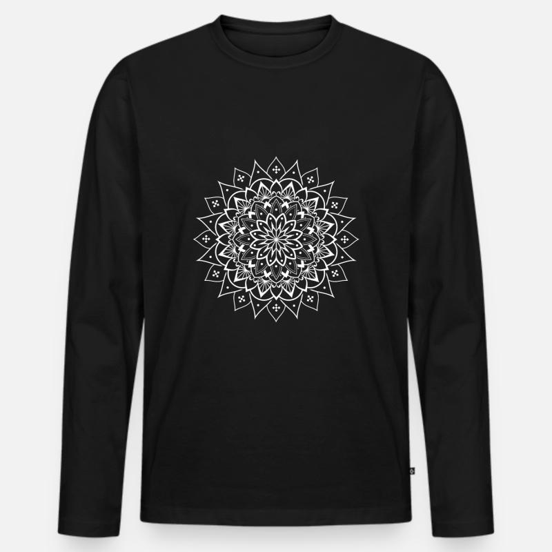 Mandalas Mandala - Männer Premium Bio Langarmshirt - Schwarz
