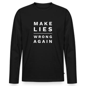 Faire à nouveau des lectures erronées Anti- - T-shirt manches longues Premium bio Homme - noir - Devant - Nico (187cm)