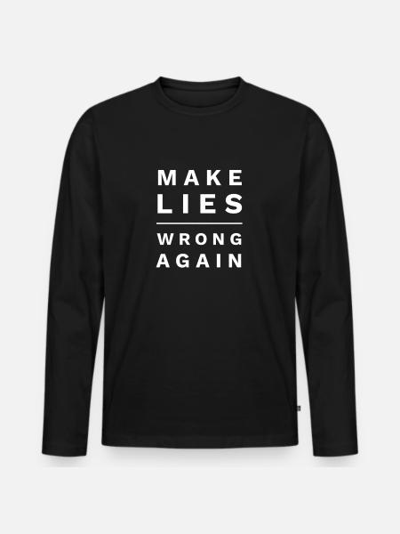 Make Reads Wrong Again Anti- - Men's Premium Organic Long Sleeve Shirt - black