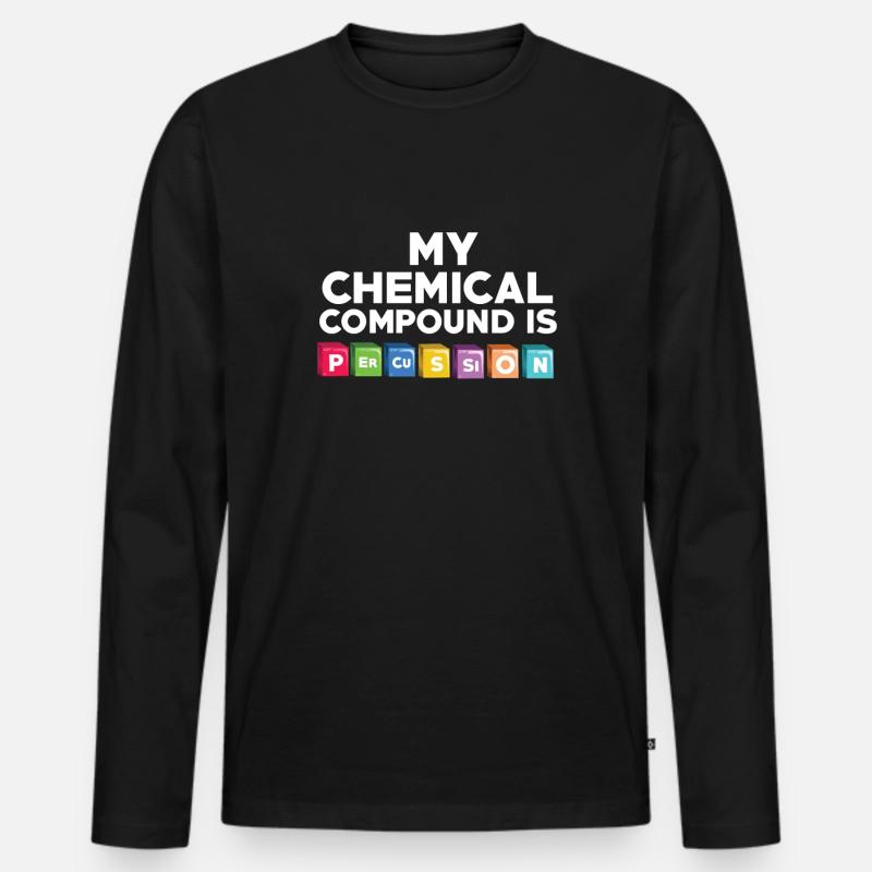 Percussion and Drummer - Männer Premium Bio Langarmshirt - Schwarz