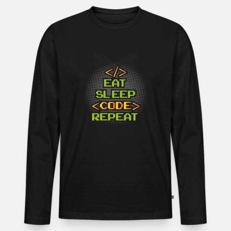 Funny Programmer Software Developer - Männer Premium Bio Langarmshirt - Schwarz