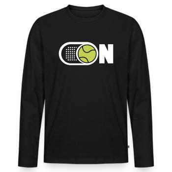 Padel Player Padel Tennis Padel Racket Paddle - Men's Premium Organic Long Sleeve Shirt - black - Front - Nico (187cm)