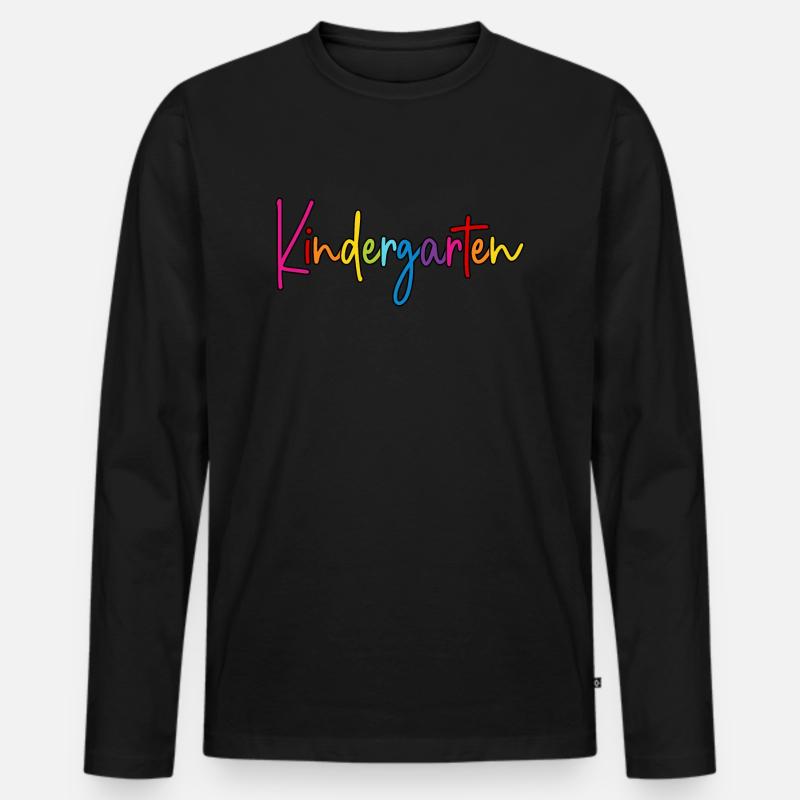 Kindergarten - Männer Premium Bio Langarmshirt - Schwarz