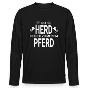 Nix Herd Horse - Men's Premium Organic Long Sleeve Shirt - black - Front - Nico (187cm)
