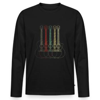 Guitare, Guitares, Guitar - T-shirt manches longues Premium bio Homme - noir - Devant - Nico (187cm)