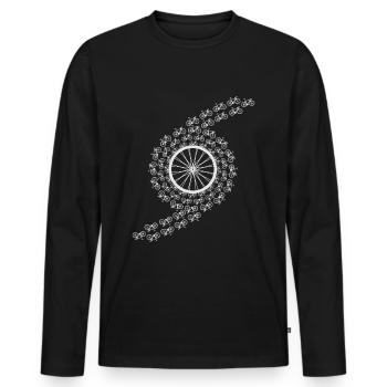 Fahrrad Felge Wirbel Radfahrer Geschenkidee - Männer Premium Bio Langarmshirt - Schwarz - Vorne - Nico (187cm)