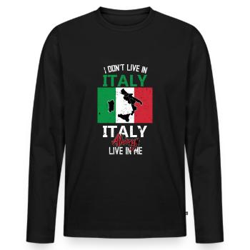 Italien Heimweh Spruch - Männer Premium Bio Langarmshirt - Schwarz - Vorne - Nico (187cm)