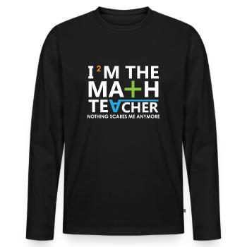 Mathe - Männer Premium Bio Langarmshirt - Schwarz - Vorne - Nico (187cm)