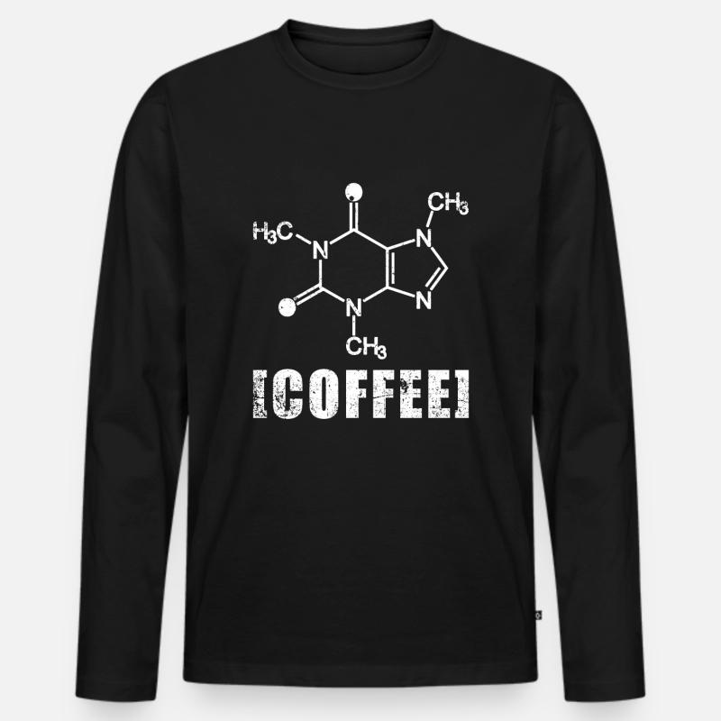 Formula chimica del caffè - Maglia a manica lunga ecologica premium da uomo - nero