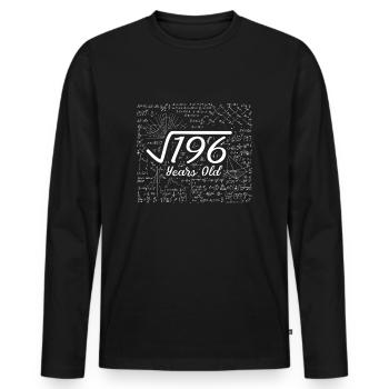14 year old square root 196 birthday gift - Men's Premium Organic Long Sleeve Shirt - black - Front - Nico (187cm)