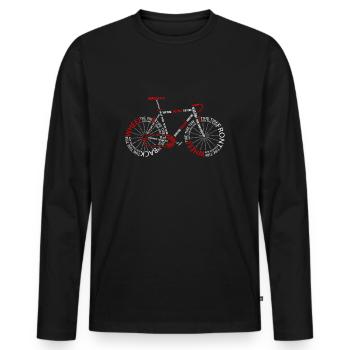 Vélo de route vélo d'anatomie vélo de course - T-shirt manches longues Premium bio Homme - noir - Devant - Nico (187cm)