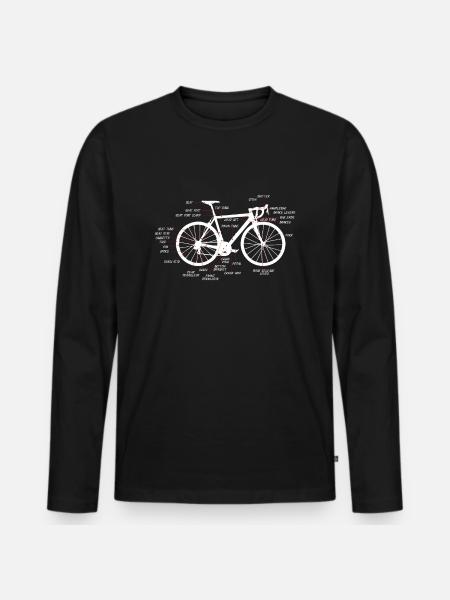 Rennrad Anatomie Rennrad Bauteile - Männer Premium Bio Langarmshirt - Schwarz