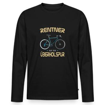 Bicycle pension - pensioners in the fast lane - Men's Premium Organic Long Sleeve Shirt - black - Front - Nico (187cm)