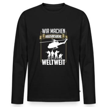 Elite Army Soldat Bundeswehr Hausbesuche Weltweit - Männer Premium Bio Langarmshirt - Schwarz - Vorne - Nico (187cm)