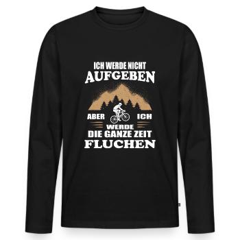 Fahrrad Fluchen Spruch Radfahrer Biker Lustig - Männer Premium Bio Langarmshirt - Schwarz - Vorne - Nico (187cm)