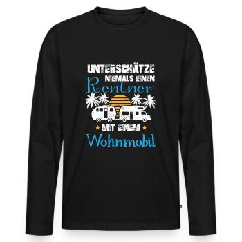 Wohnmobil Rentner Camper Wohnwagen Womo Camping - Männer Premium Bio Langarmshirt - Schwarz - Vorne - Nico (187cm)