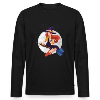 Fléchette Fléchette Flèche Sorcière - Fléchettes Joueur Fléchettes Halloween - T-shirt manches longues Premium bio Homme - noir - Devant - Nico (187cm)