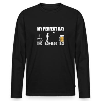 Model aircraft Perfect Day helicopter helicopter - Men's Premium Organic Long Sleeve Shirt - black - Front - Nico (187cm)