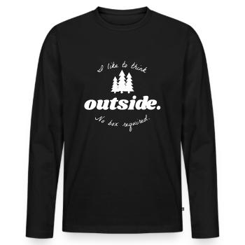 J’aime penser à l’extérieur Aucune boîte requise amour de la nature - T-shirt manches longues Premium bio Homme - noir - Devant - Nico (187cm)